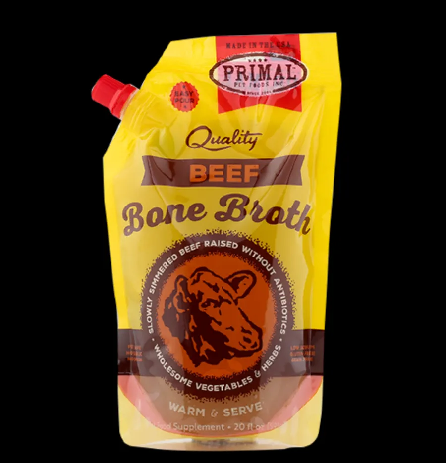 Cheap Primal Pet Foods Primal Frozen Beef Bone Broth for Dogs & Cats, 20-oz