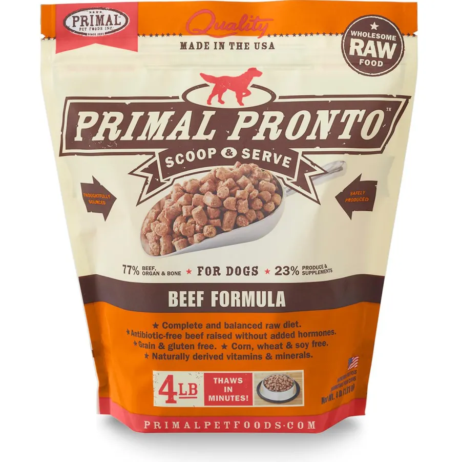 Best Sale Primal Pet Foods Primal Pronto Raw Frozen Beef Formula Dog Food, 4-lb
