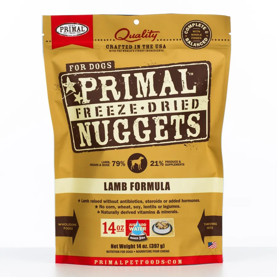 Flash Sale Primal Pet Foods Primal Raw Freeze-Dried Nuggets Lamb Formula Dog Food, 14-oz
