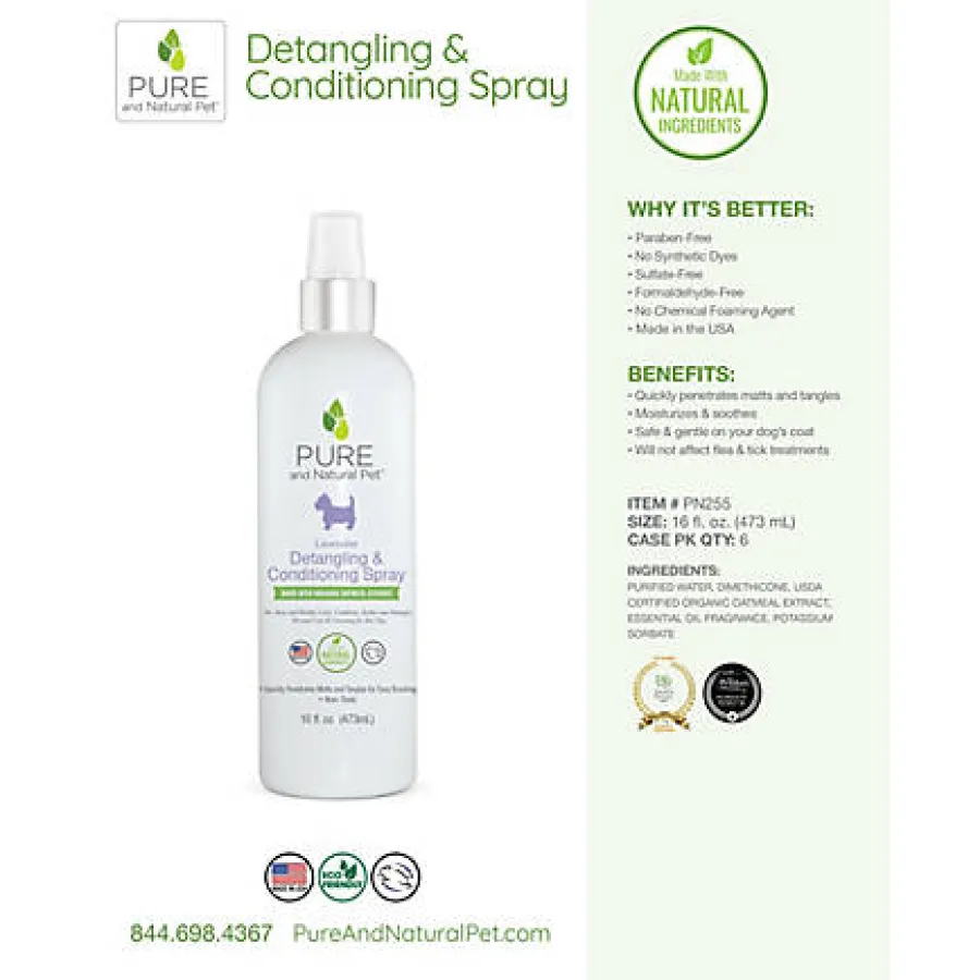 Online Pure and Natural Pet Detangling and Conditioning Spray for Dogs, 16-oz