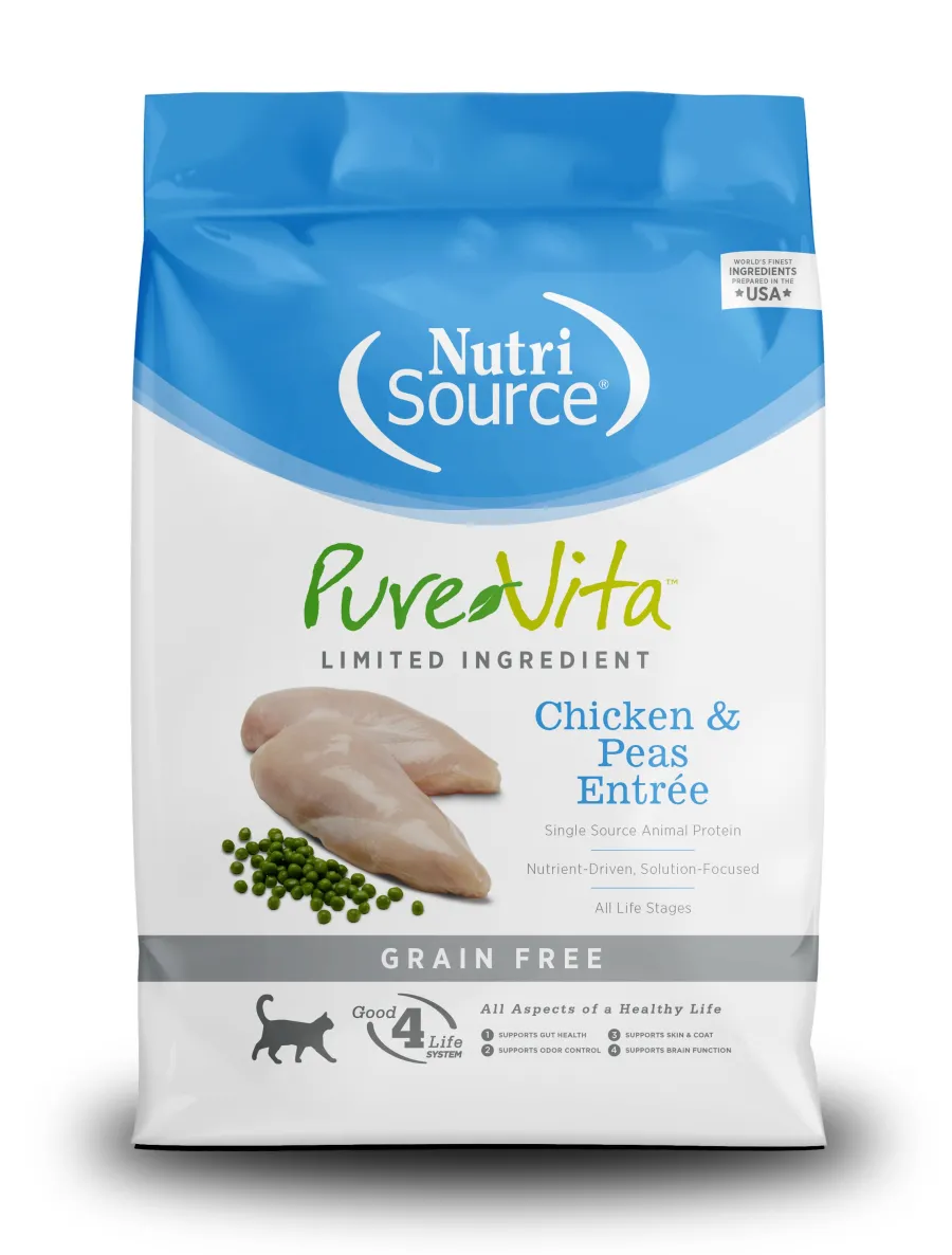 Best PureVita Limited Ingredient Chicken & Peas Entree Grain-Free Dry Cat Food, 4-lb