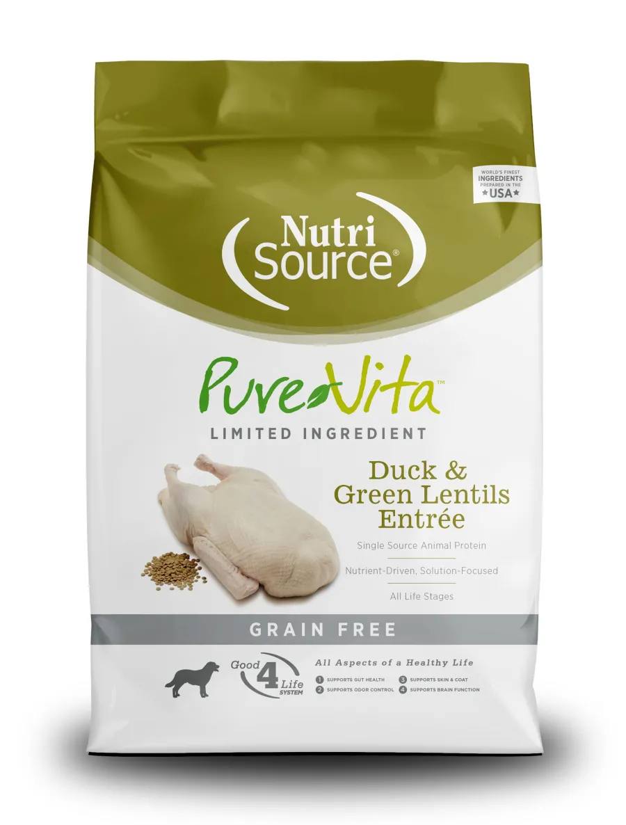 Best PureVita Limited Ingredient Duck & Green Lentils Entree Grain-Free Dry Dog Food, 5-lb (**)