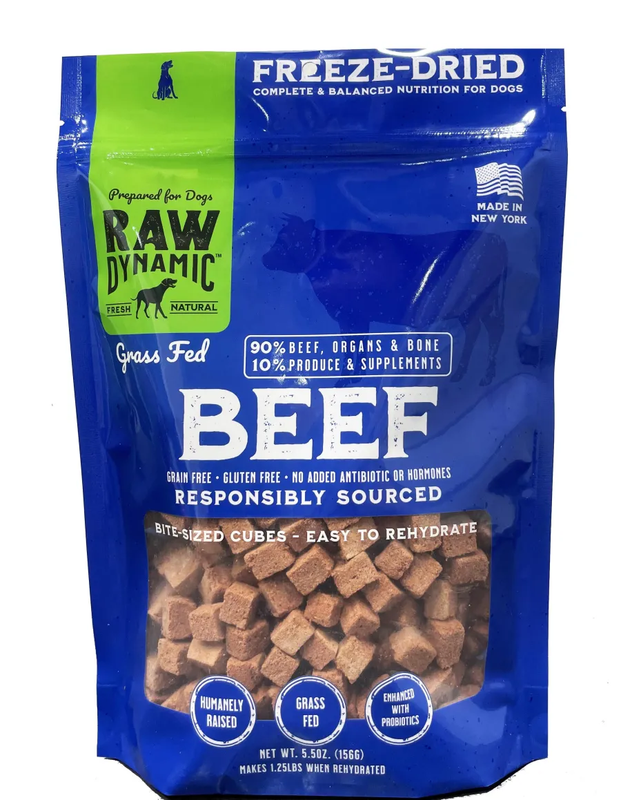 Outlet Raw Dynamic Beef Freeze-Dried Dog Food, 5.5-oz