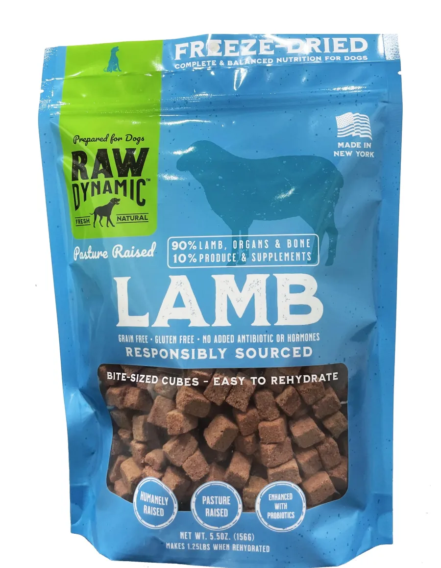 Hot Raw Dynamic Lamb Freeze-Dried Dog Food, 5.5-oz