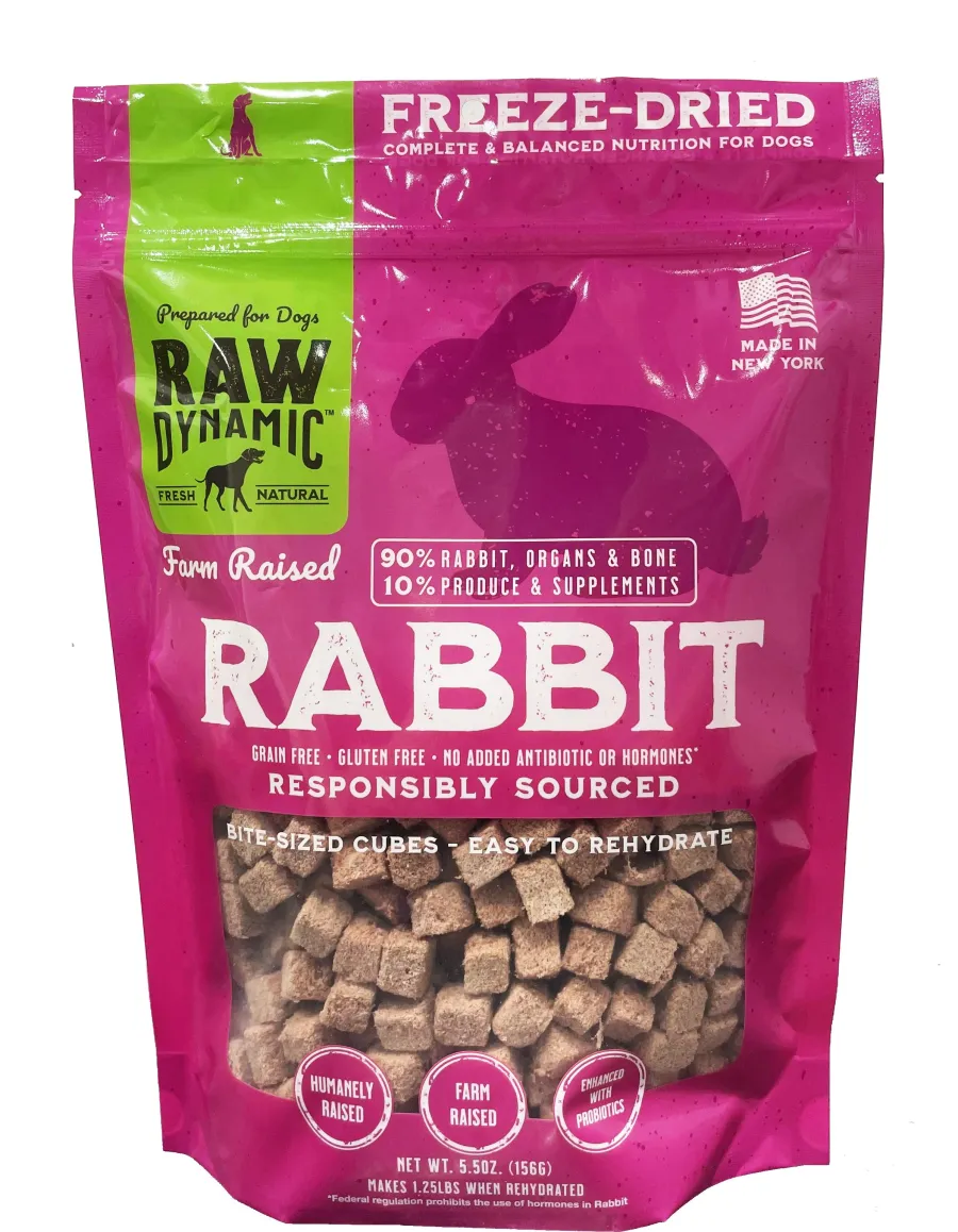 Best Sale Raw Dynamic Rabbit Freeze-Dried Dog Food, 5.5-oz