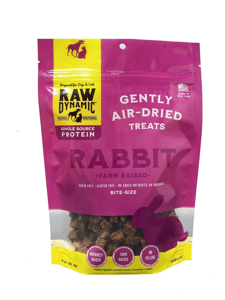 Hot Raw Dynamic Rabbit Gently Air-Dried Dog & Cat Treats, 3.6-oz
