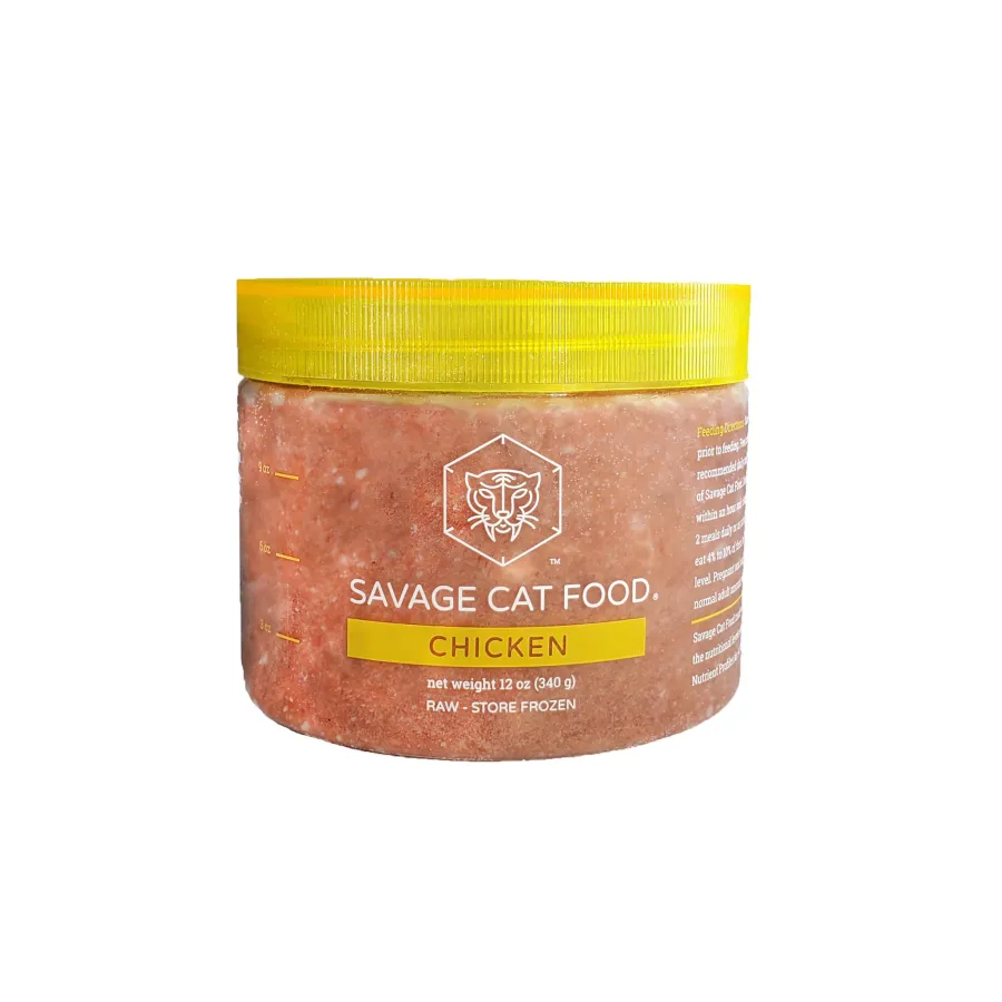 Cheap Savage Cat Food Chicken Frozen Cat Food, Small, 12-oz tub