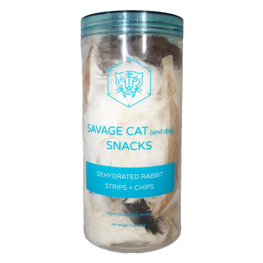 Shop Savage Cat Food Rabbit Strips + Chips Dehydrated Dog & Cat Treats, 3-oz