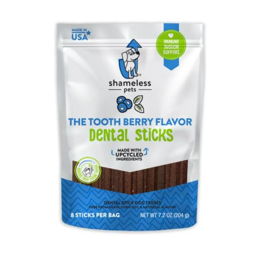 Flash Sale Shameless Pets The Tooth Berry Dental Stick Dog Treats, 7.2-oz