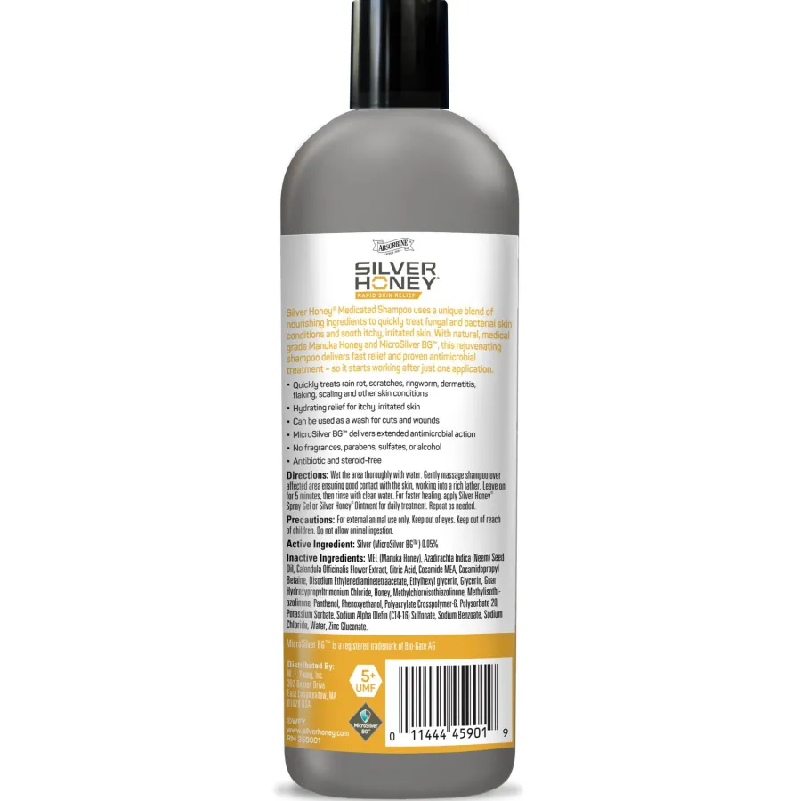 Hot Silver Honey Rapid Skin Relief Medicated Pet Shampoo, 16-oz