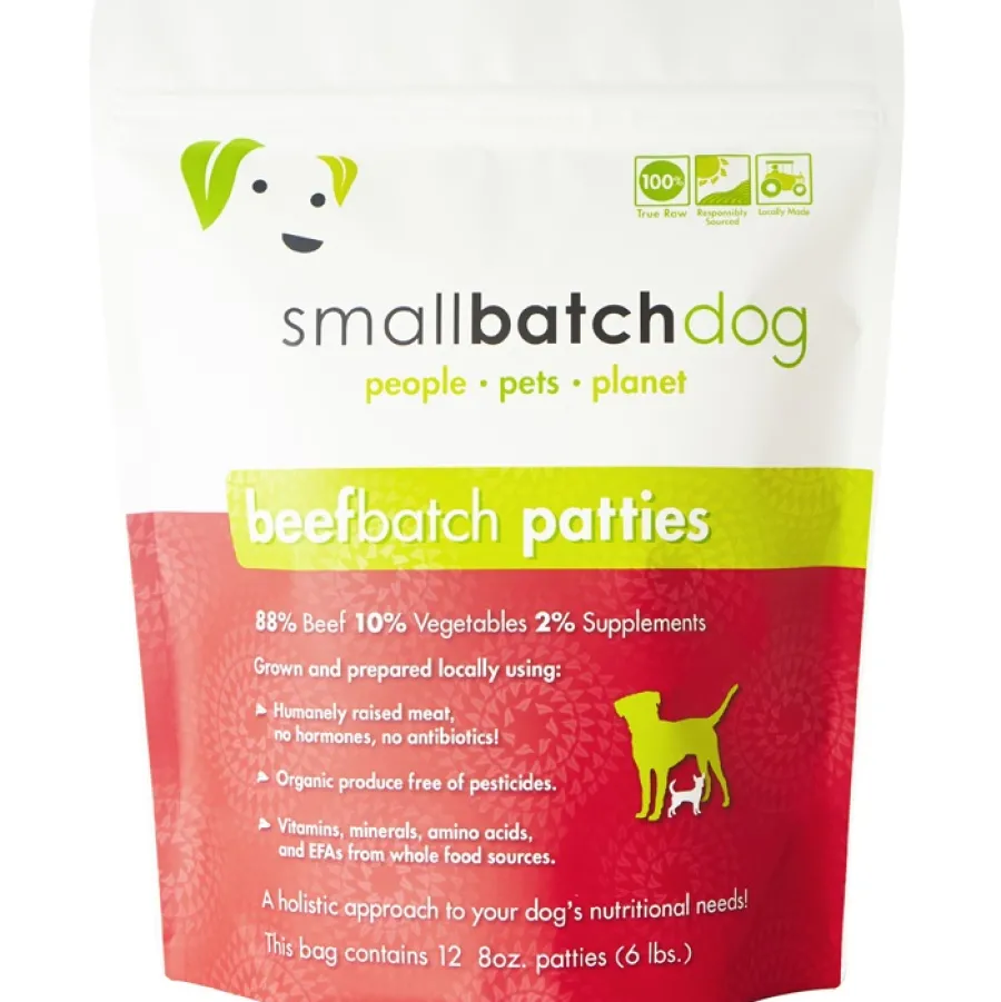 Fashion Smallbatch Dog Beef Batch Patties Raw Frozen Dog Food, 6-lb