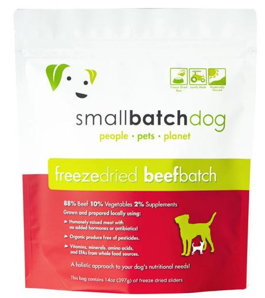Clearance Smallbatch Dog Beef Batch Sliders Freeze-Dried Dog Food, 25-oz