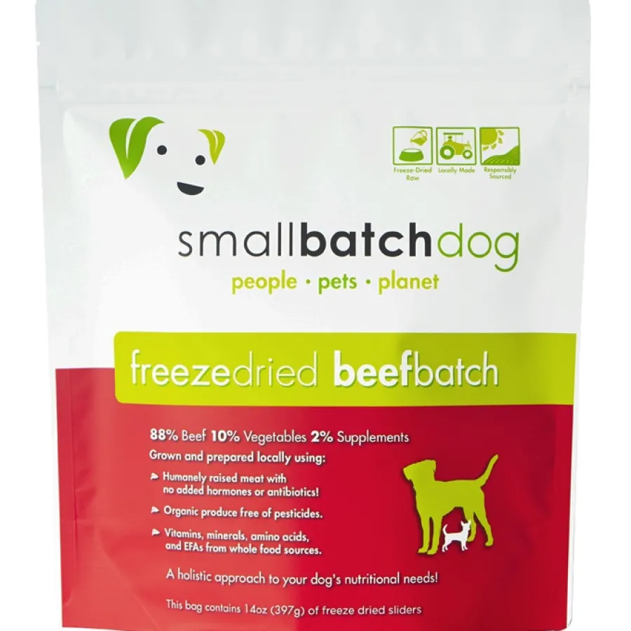 Fashion Smallbatch Dog Beef Batch Sliders Freeze-Dried Dog Food, 14-oz