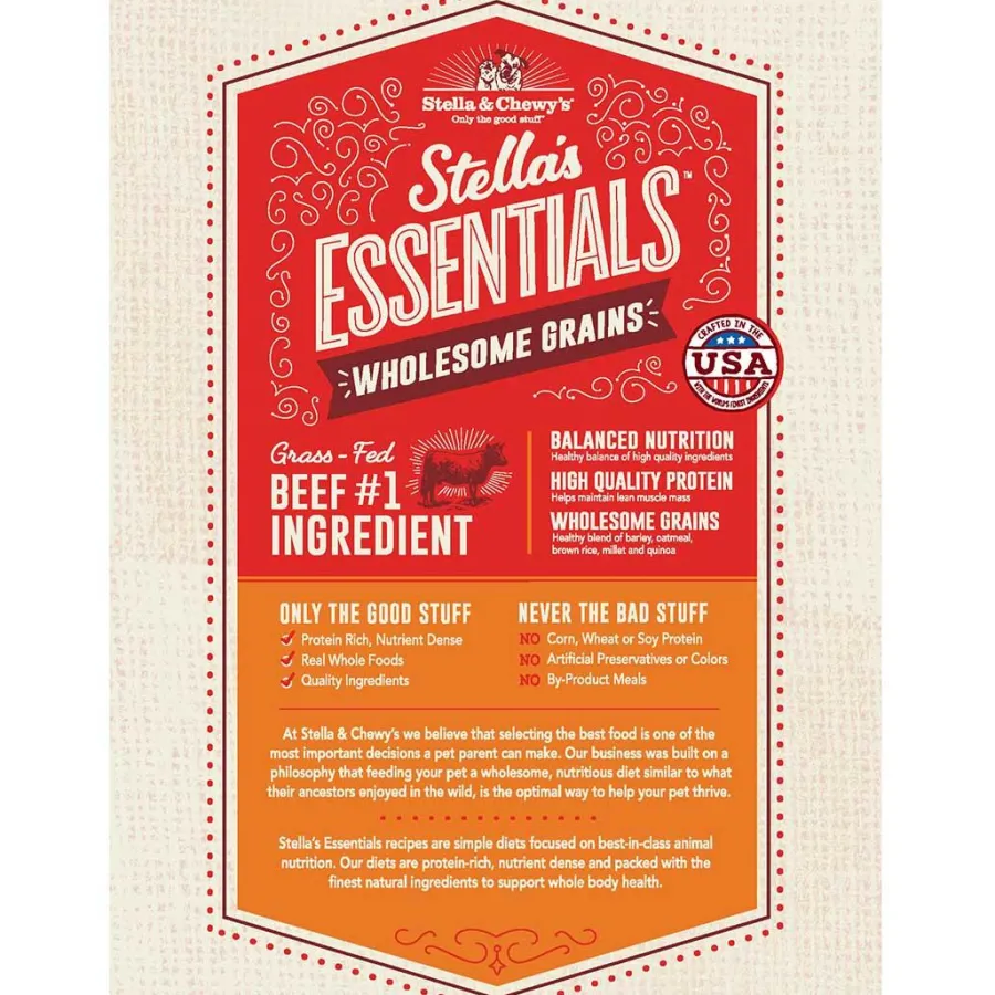 Cheap Stella & Chewy's Essentials Wholesome Grains Beef & Ancient Grains Dry Dog Food, 25-lb