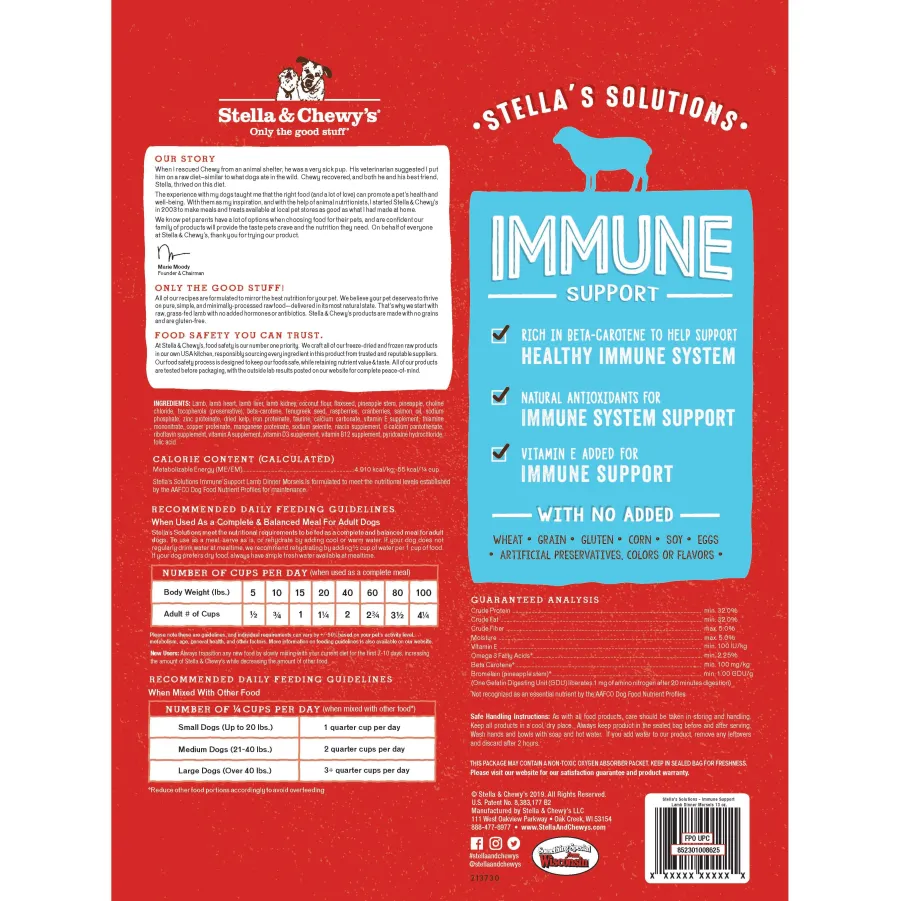 Fashion Stella & Chewy's Immune Support Freeze Dried Dog Food, Grass Fed Lamb, 13-oz