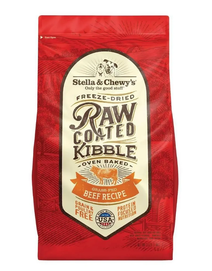 Fashion Stella & Chewy's Raw Coated Kibble Beef Recipe Grain-Free Dog Food, 3.5-lb