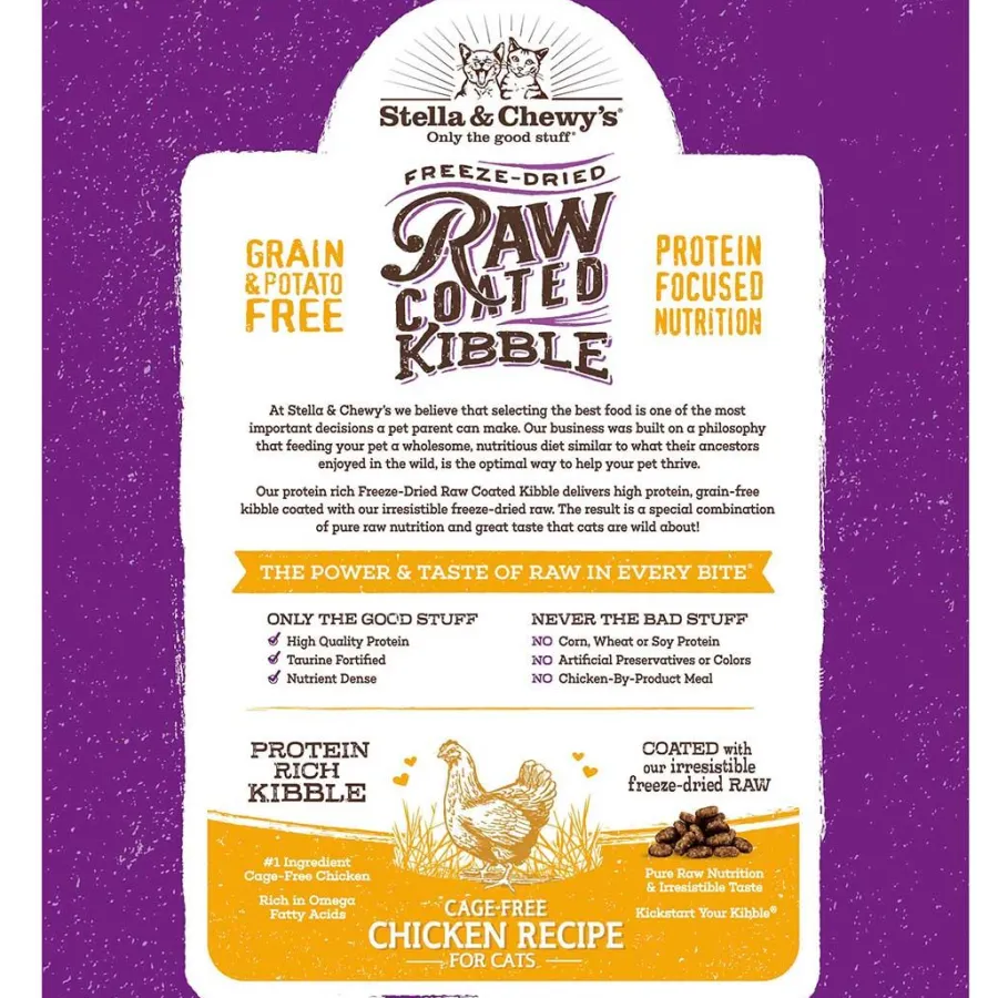 Best Stella & Chewy's Raw Coated Kibble Cage-Free Chicken Recipe Grain-Free Dry Cat Food, 2.5-lb