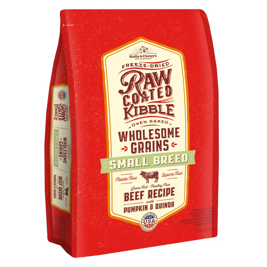 Clearance Stella & Chewy's Raw Coated Kibble Wholesome Grains Beef, Pumpkin & Quinoa Small Breed Dry Dog Food, 10-lb