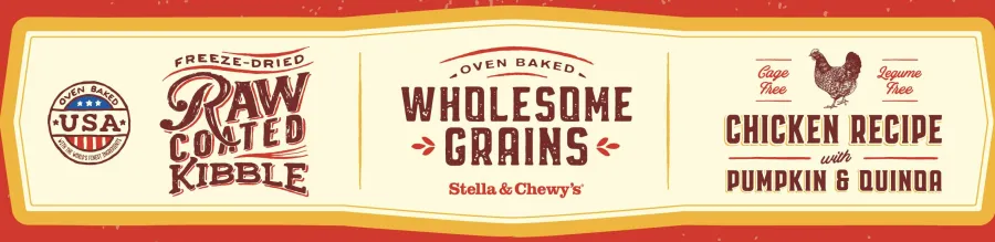 Clearance Stella & Chewy's Raw Coated Kibble Wholesome Grains Chicken, Pumpkin & Quinoa Dry Dog Food, 22-lb