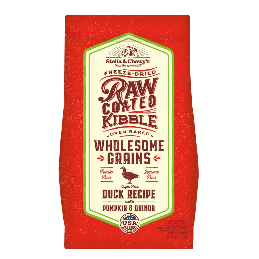 Outlet Stella & Chewy's Raw Coated Kibble Wholesome Grains Duck, Pumpkin & Quinoa Dry Dog Food, 22-lb
