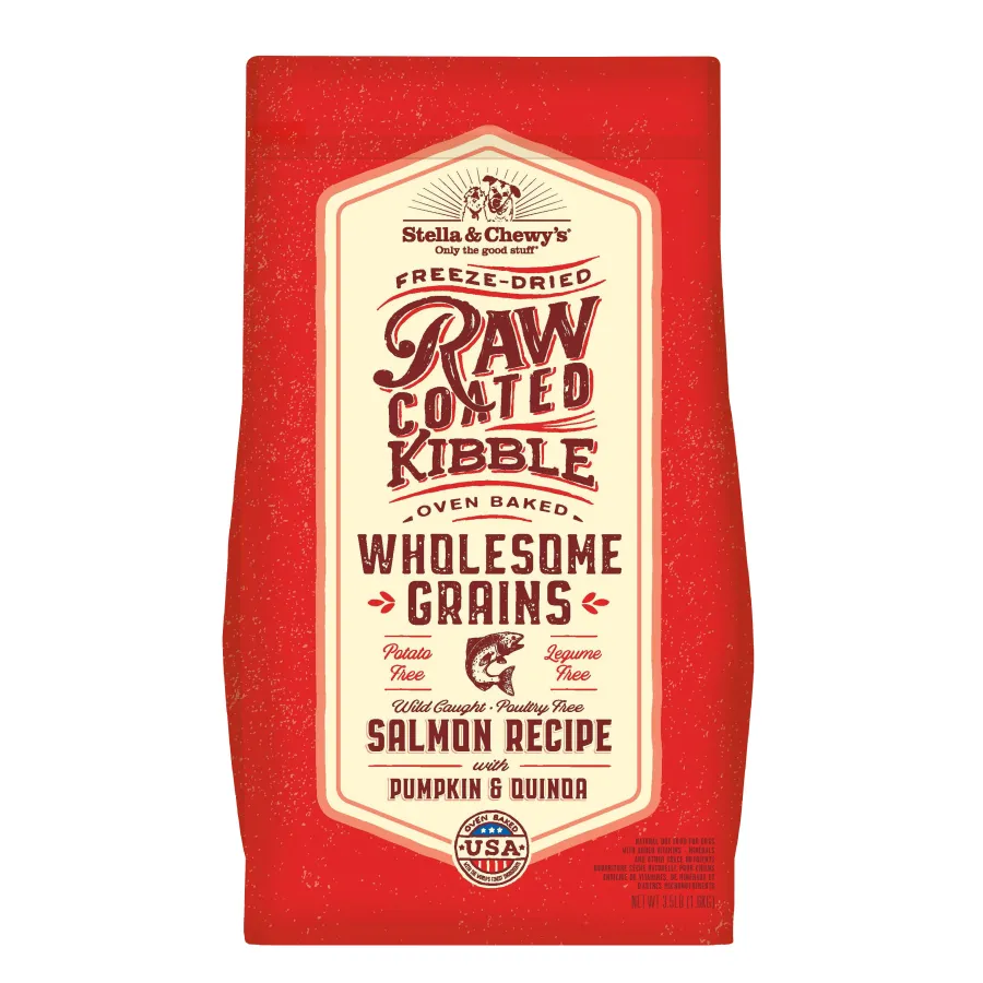 Sale Stella & Chewy's Raw Coated Kibble Wholesome Grains Salmon, Pumpkin & Quinoa Dry Dog Food, 22-lb