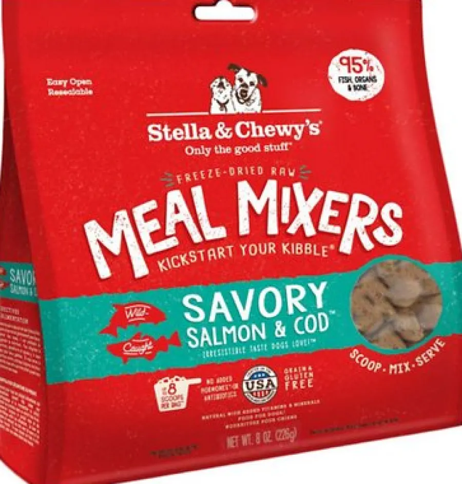 Clearance Stella & Chewy's Savory Salmon & Cod Meal Mixers Grain-Free Freeze-Dried Dog Food, 8-oz