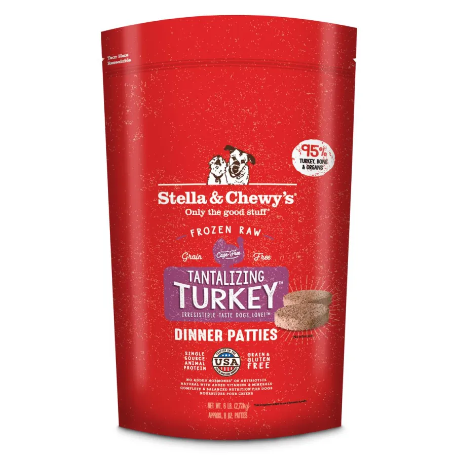 Shop Stella & Chewy's Tantalizing Turkey Dinner Patties Raw Frozen Dog Food, 6-lb