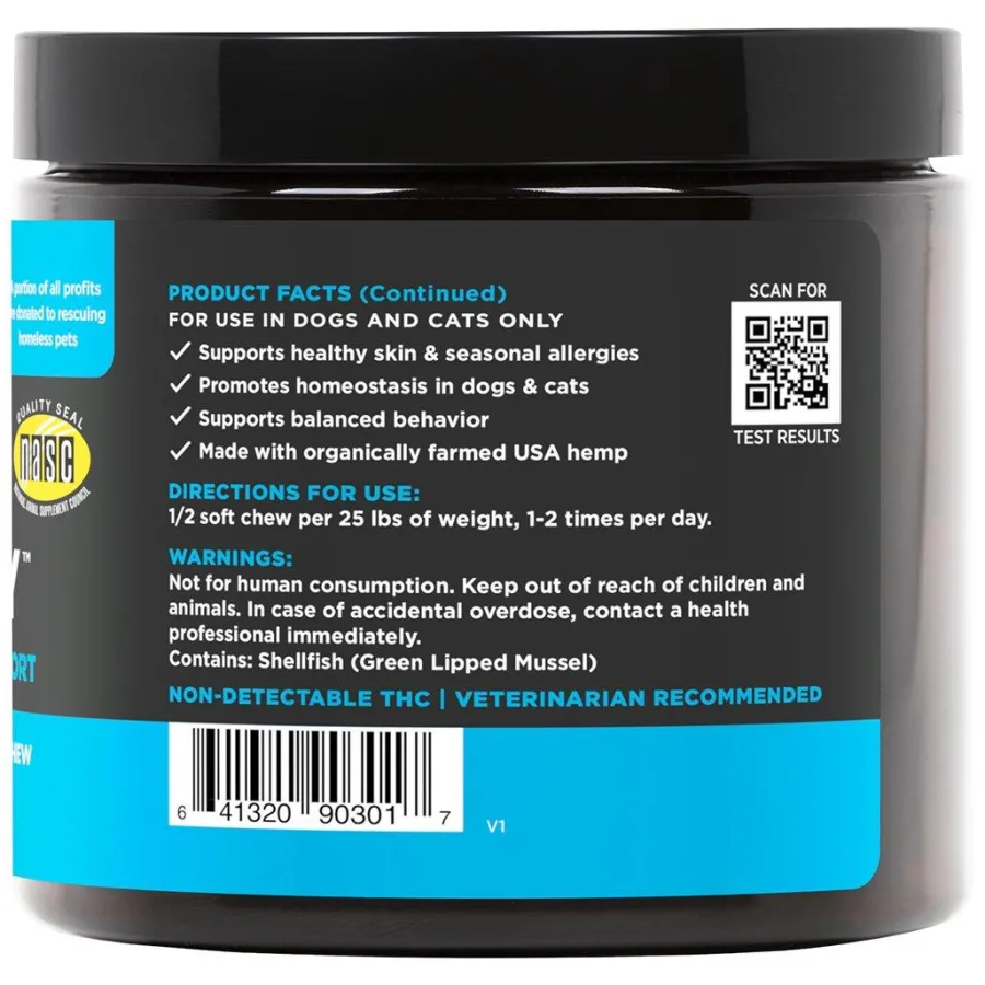 Clearance Super Snouts Chews Daily Skin + Seasonal Allergy Alternative Supplement for Pets, 6mg, 270-gram