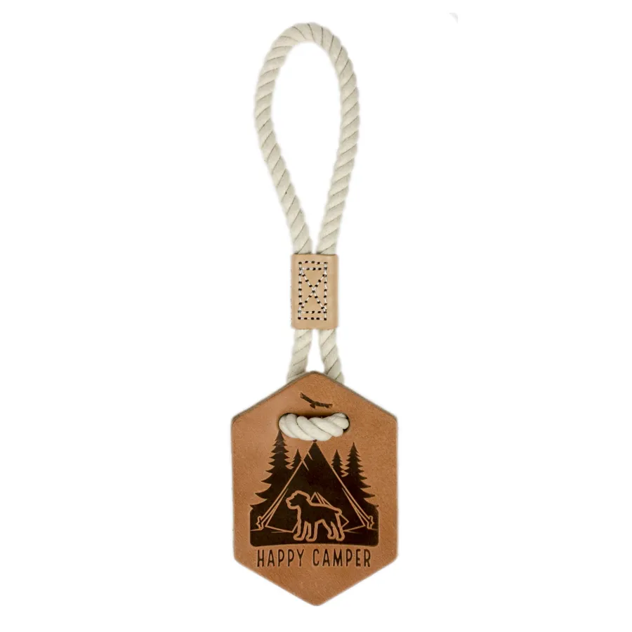 Outlet Tall Tails Natural Leather Happy Camper Tug Dog Toy, 13-in
