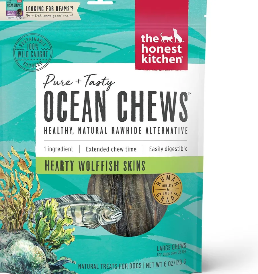 Outlet The Honest Kitchen Beams Ocean Chews Wolfish Skins Dehydrated Dog Treats, Tall, 6-oz