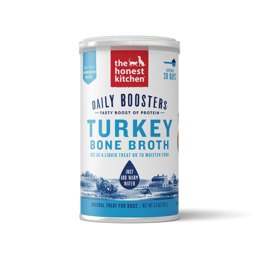 Online The Honest Kitchen Daily Boosters Instant Turkey Bone Broth with Turmeric for Dogs, 3.6-oz