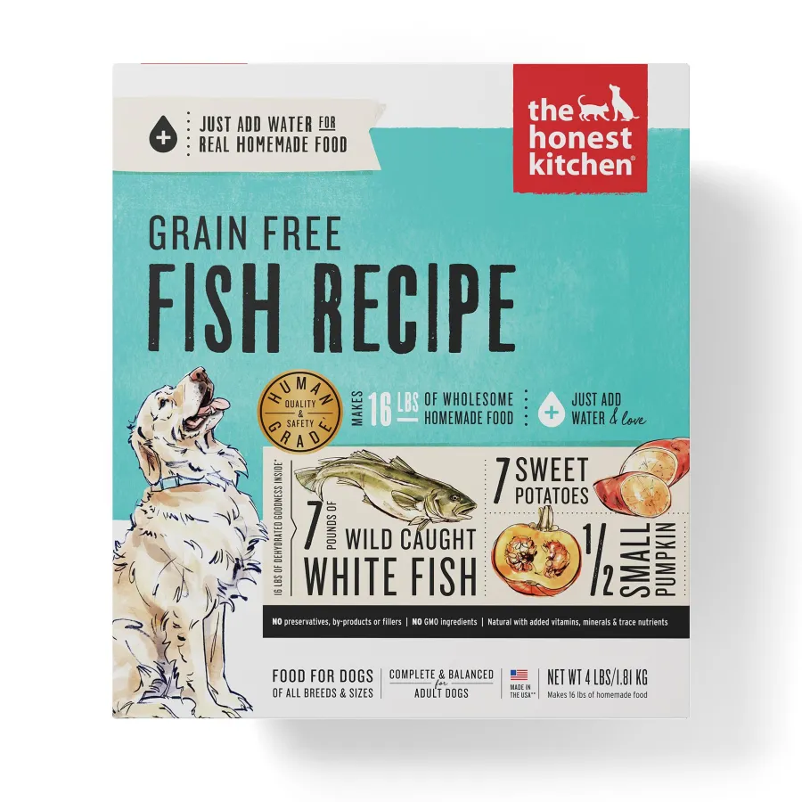 Best Sale The Honest Kitchen Fish Recipe Grain-Free Dehydrated Dog Food, 4-lb box