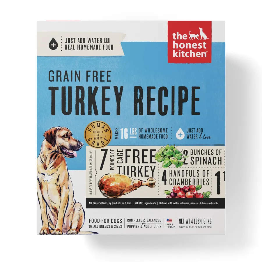 Online The Honest Kitchen Turkey Recipe Grain-Free Dehydrated Dog Food, 4-lb box