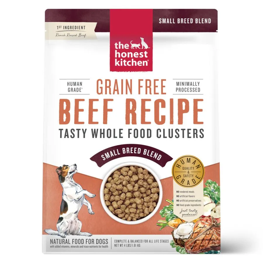 Clearance The Honest Kitchen Whole Food Clusters Beef Small Breed Grain-Free Dry Dog Food, 4-lb