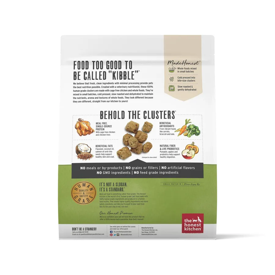 Clearance The Honest Kitchen Whole Food Clusters Chicken Grain-Free Dry Dog Food, 5-lb