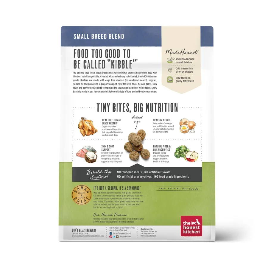Store The Honest Kitchen Whole Food Clusters Chicken Small Breed Grain-Free Dry Dog Food, 1-lb