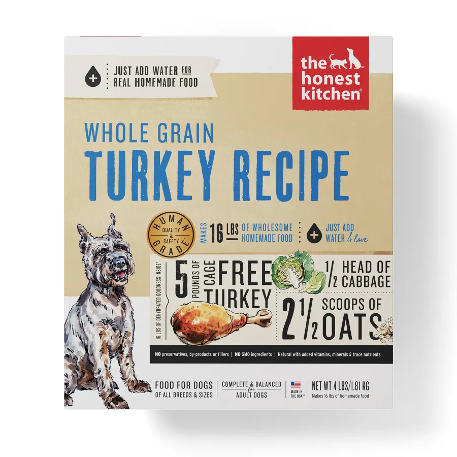 Fashion The Honest Kitchen Whole Grain Turkey Recipe Dehydrated Dog Food, 4-lb box