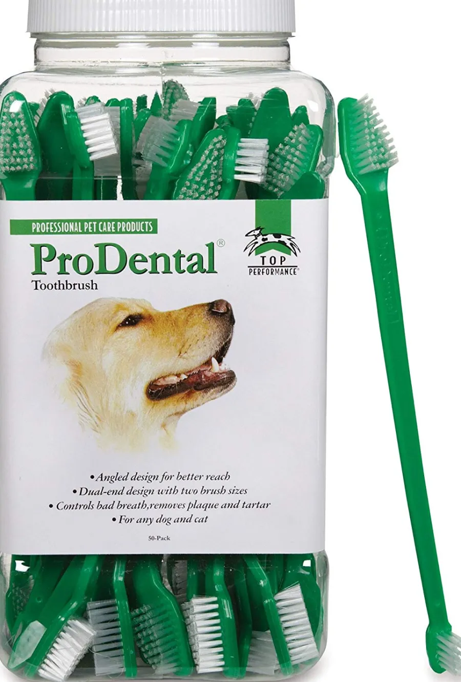 Fashion Top Performance ProDental Dual-End Dog Toothbrush, 1-count