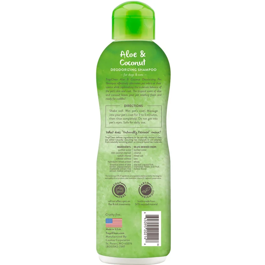 Discount Tropiclean Aloe & Coconut Deodorizing Pet Shampoo, 20-oz