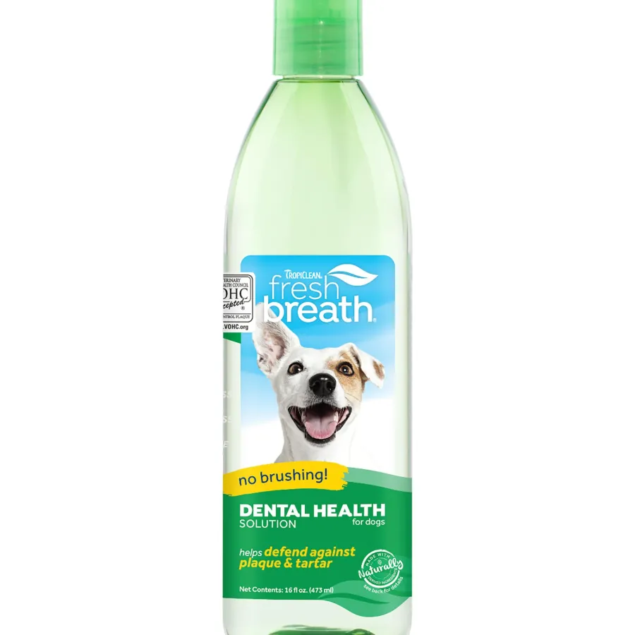 Clearance Tropiclean Fresh Breath Dental Health Solution Water Additive for Dogs, 16-oz
