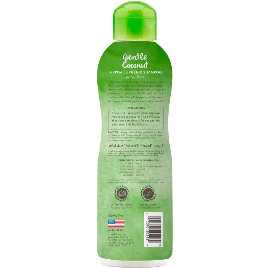 Sale Tropiclean Gentle Coconut Hypoallergenic Puppy & Kitten Shampoo, 20-oz