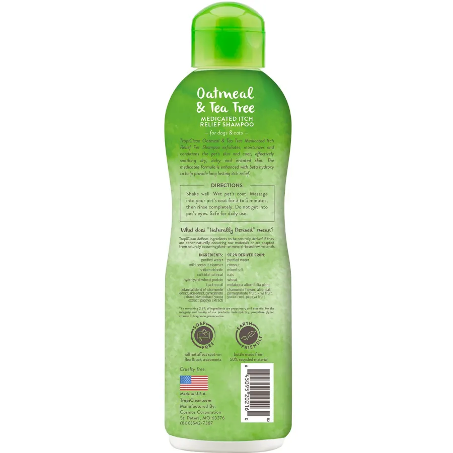 Cheap Tropiclean Oatmeal & Tea Tree Medicated Itch Relief Pet Shampoo, 20-oz