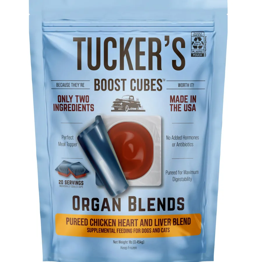 Shop Tucker's Boost Cubes Pureed Chicken Heart & Liver Blend Frozen Dog & Cat Food Topper, 1-lb