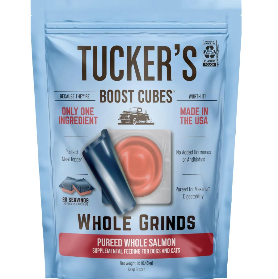 Store Tucker's Boost Cubes Pureed Whole Salmon Frozen Dog & Cat Food Topper, 1-lb