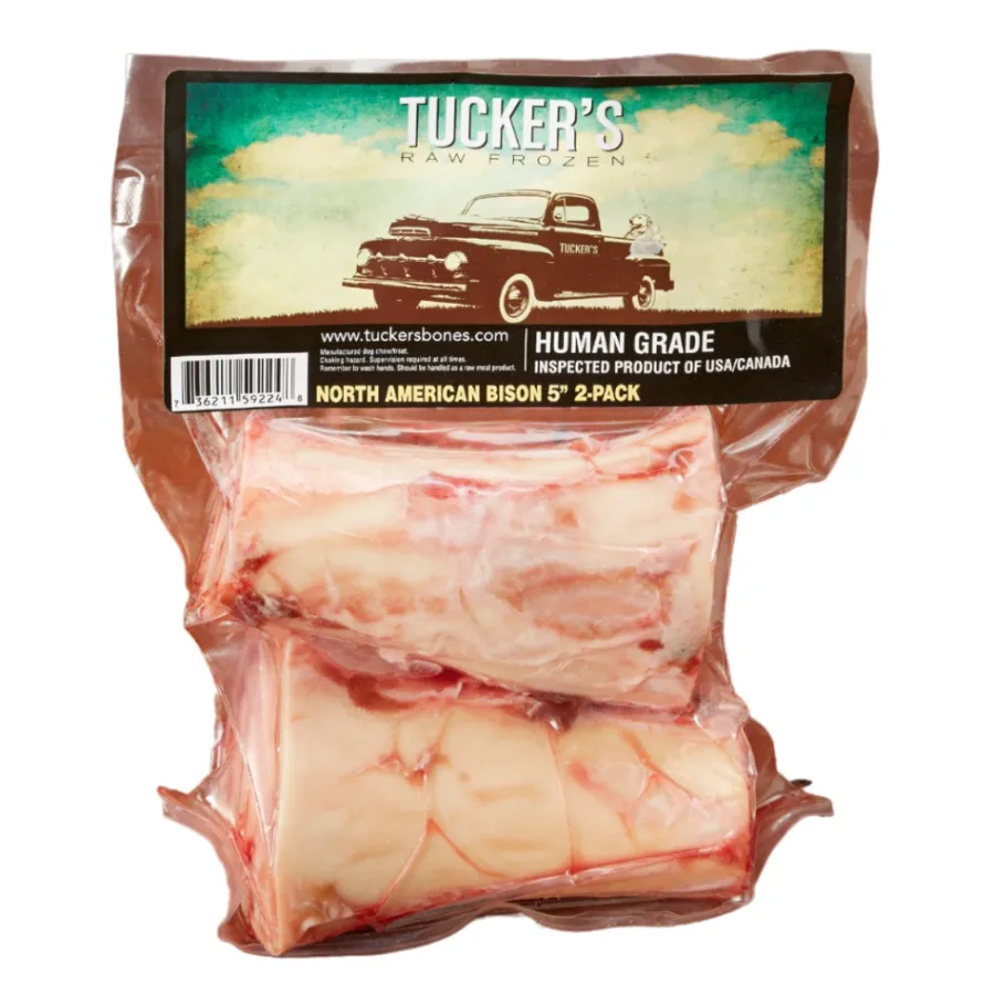 Flash Sale Tucker's Raw Frozen Bison Bone Food for Dogs, 5-in, 2-pack