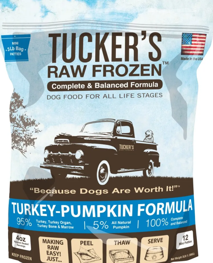 Best Tucker's Raw Frozen Complete & Balanced Turkey & Pumpkin Food for Dogs, 3-lb