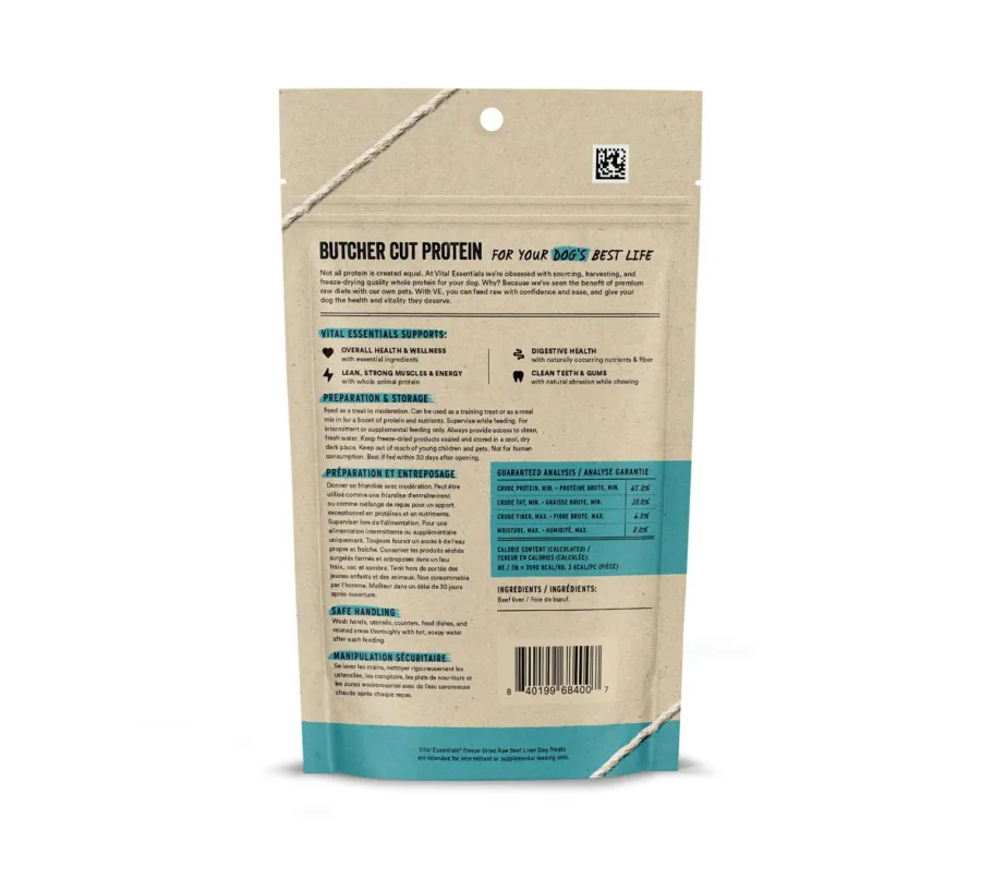 Clearance Vital Essentials Beef Liver Freeze-Dried Raw Dog Treats, 2.1-oz