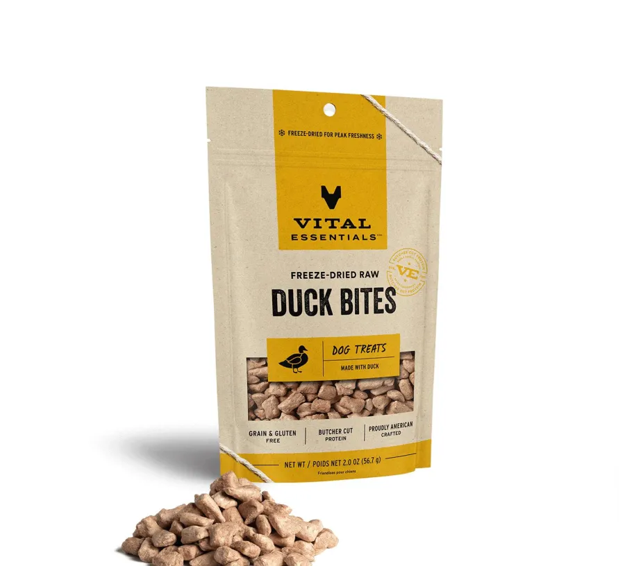 Flash Sale Vital Essentials Duck Bites Freeze-Dried Raw Dog Treats, 2-oz