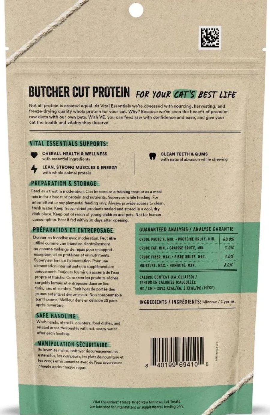 Store Vital Essentials Minnows Freeze-Dried Raw Cat Treats, 1-oz