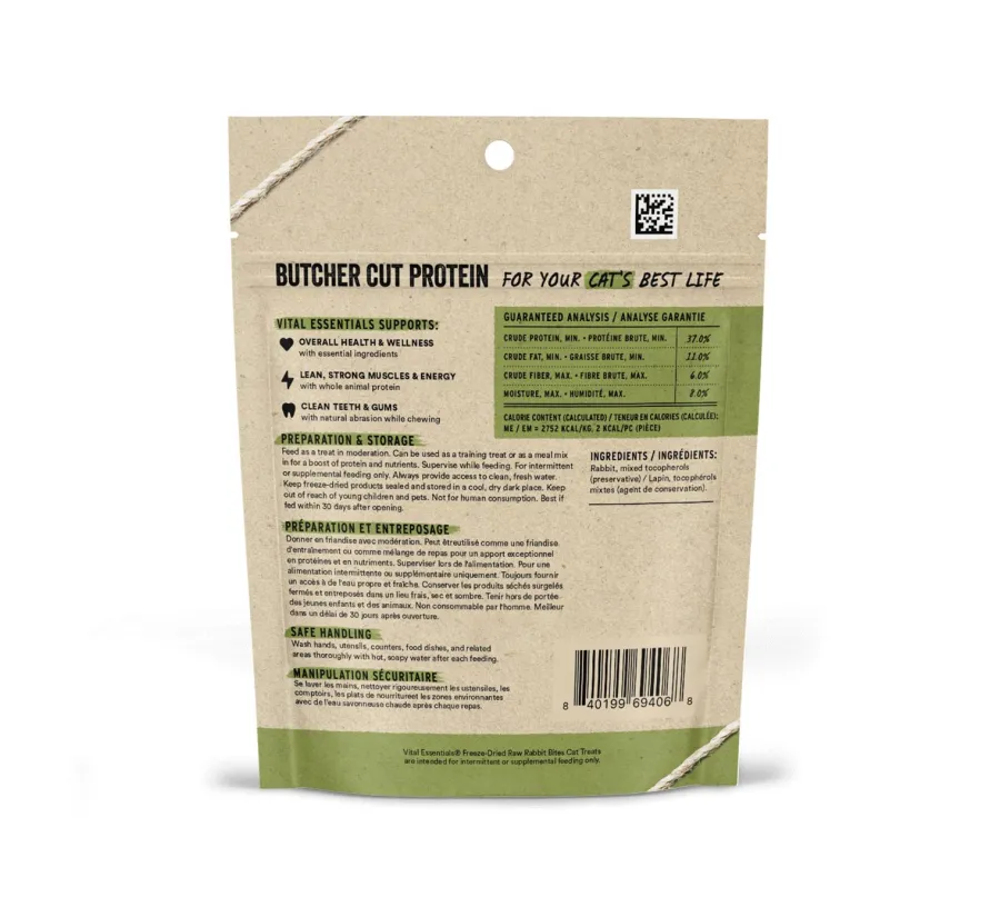 Best Sale Vital Essentials Rabbit Bites Freeze-Dried Raw Cat Treats, 0.9-oz